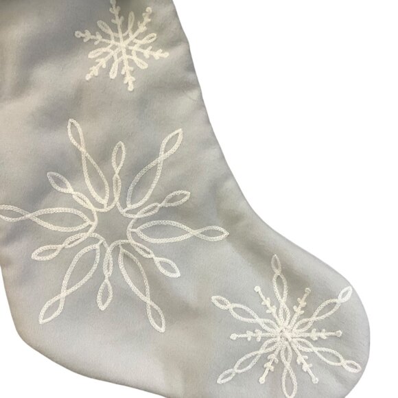 Northern Lights Snowflake Embroidered Christmas Stocking Pom Pom Joann NEW - Picture 2 of 7
